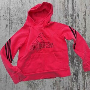 Adidas pink soft hoodie sweatshirt girls size 10/12